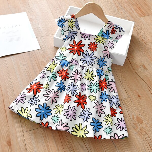 

Toddler Girls Floral Ruffle Babydoll Dress, Multicolor