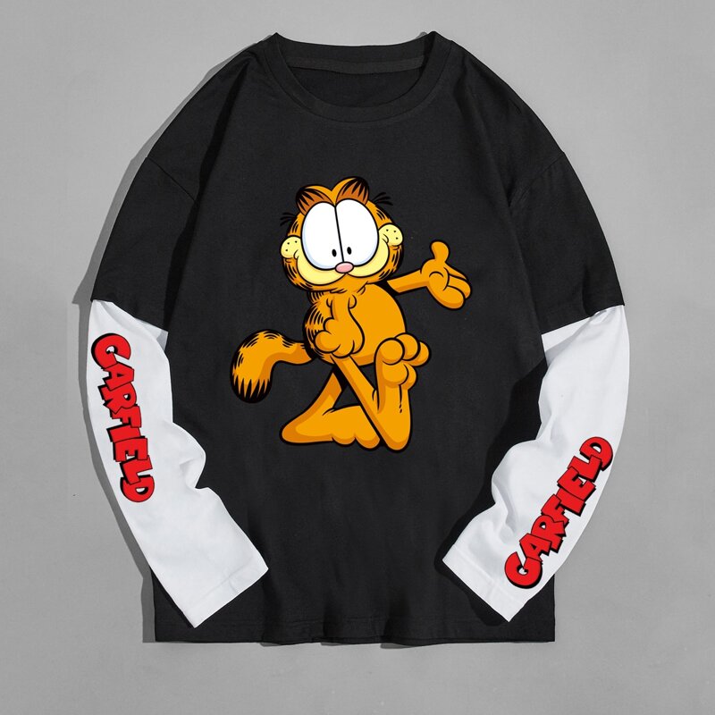 

2 in 1 Letter Cartoon Graphic Tee, Black