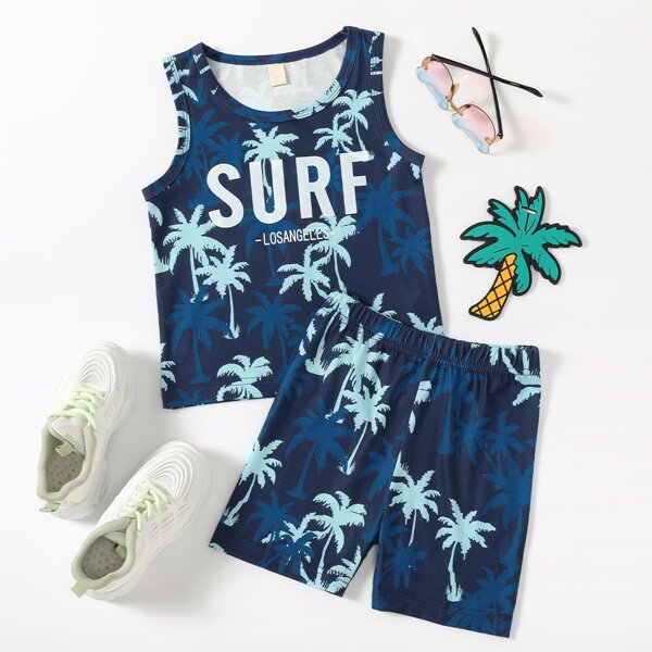 

Toddler Boys Tropical Print Tank Top & Shorts, Multicolor