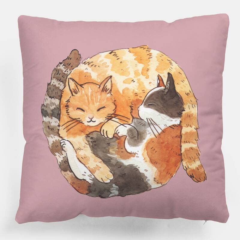

ROMWE X Melocotonki Cat Cushion Cover Without Filler, Multicolor