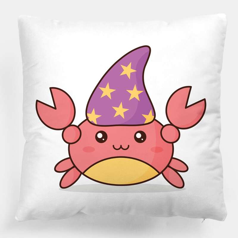 

ROMWE X Jafar-sidik28 Cartoon Crab Pillow Cover Without Filler, Multicolor