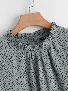 SHEIN LUNE 大碼滿版圖案立領襯衫 - 灰色 - 查看 4