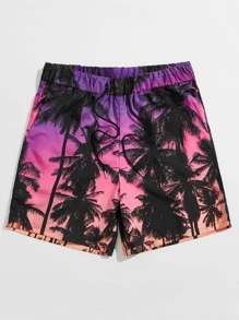 ROMWE MEN Quần Short Nam Dây kéo Thắt nơ trước Nhiệt đới Kỳ nghỉ - Nhiều màu - Xem 1