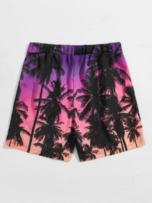 ROMWE MEN Quần Short Nam Dây kéo Thắt nơ trước Nhiệt đới Kỳ nghỉ - Nhiều màu - Xem 2