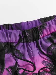 ROMWE MEN Quần Short Nam Dây kéo Thắt nơ trước Nhiệt đới Kỳ nghỉ - Nhiều màu - Xem 3