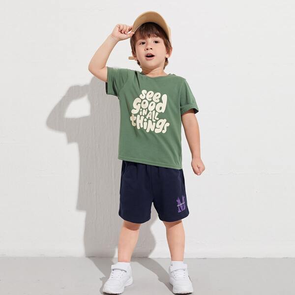 

Toddler Boys Slogan Graphic Tee, Mint green