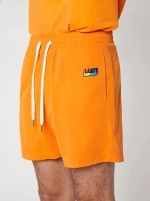 Manfinity 1 PC LGBT Rainbow Striped Shorts - Orange - View 4