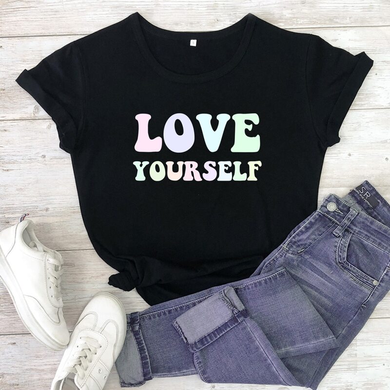 

Letter Print Tee, Black
