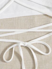 SHEIN Tops de mujeres Lazada Liso Sexy - Blanco - Ver 4