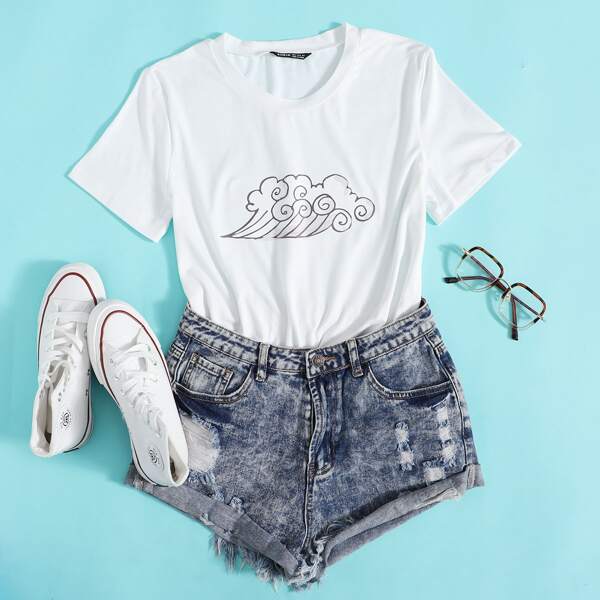 

Graphic Print Tee, White