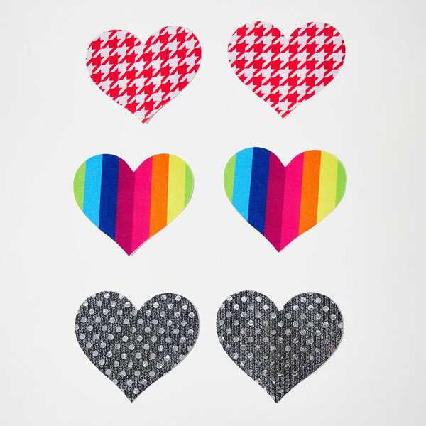

3pack Heart Shape Nipple Cover Set, Multicolor