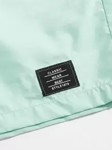 Manfinity VCAY 男士腰部抽繩短褲 - 薄荷綠 - 查看 4