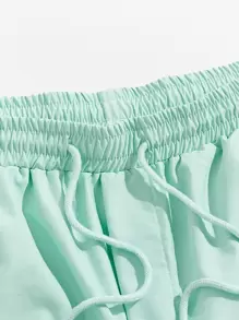 Manfinity VCAY 男士腰部抽繩短褲 - 薄荷綠 - 查看 5