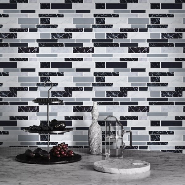 

4pcs Marble Pattern Water Proof Tile Sticker, Multicolor