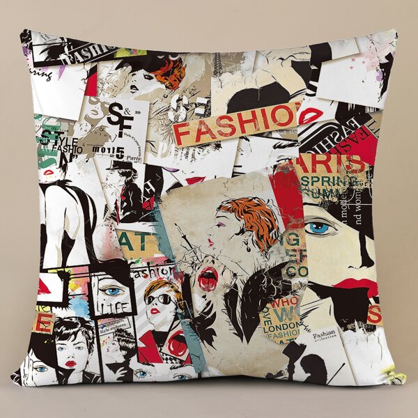 

Figure Graphic Cushion Cover Without Filler, Multicolor