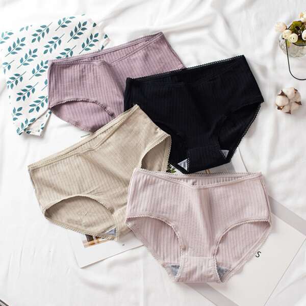 

Girls 4 Pack Solid Brief, Multicolor