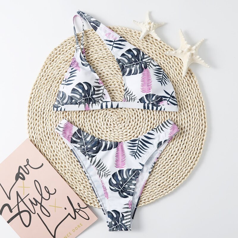 

Tropical Print Bikini Swimsuit, Multicolor