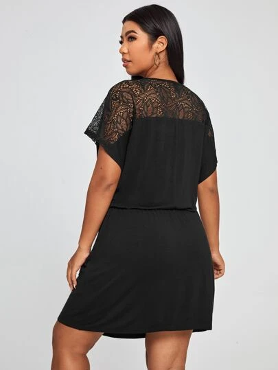 Sheego Robe Blouses Robe Taille 40 à 46 Argile Noir Lin Part grande taille 280