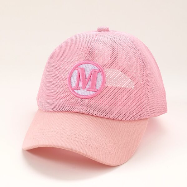 

Toddler Girls Letter Embroidery Baseball Cap, Pink