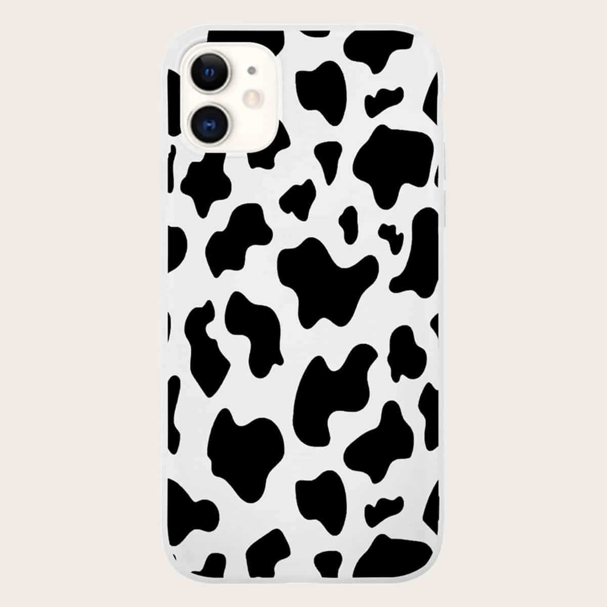 

Cow Print Phone Case, Black and white