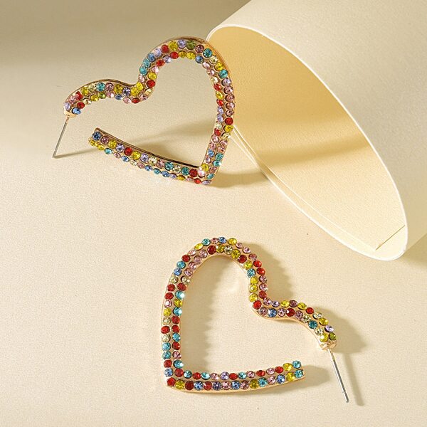 

Rhinestone Heart Decor Earrings, Multicolor