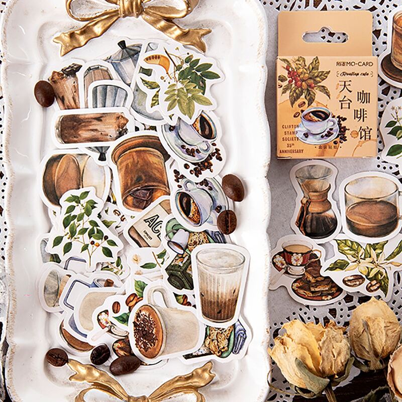 

46pcs Coffee Sticker, Multicolor