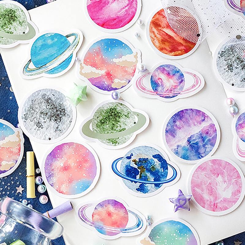 

45pcs Planet Sticker, Multicolor