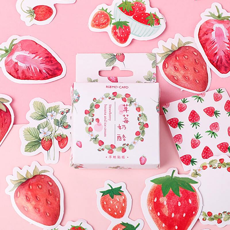 

45pcs Strawberry Sticker, Multicolor