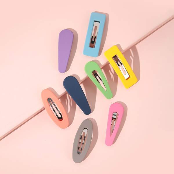 

8pcs Toddler Girls Simple Hair Clip, Multicolor