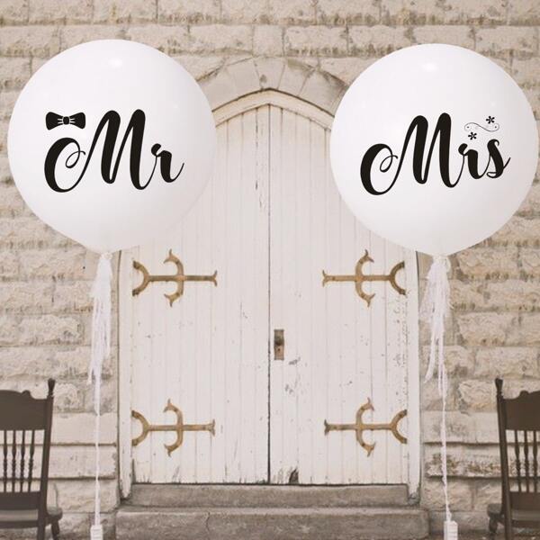 

3pcs Letter Graphic Balloon Set, White
