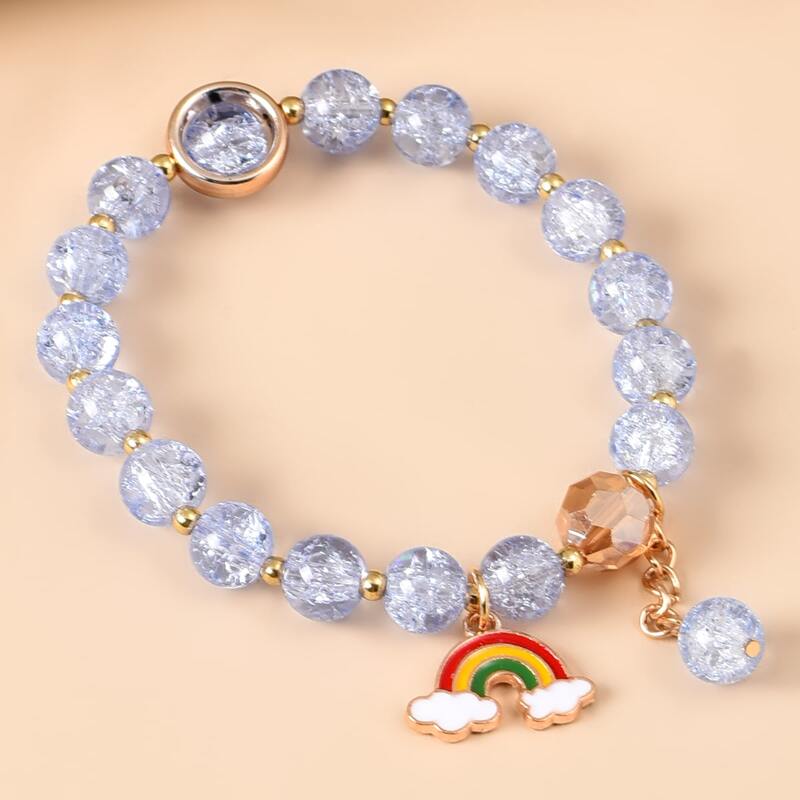 

Rainbow Beaded Bracelet, Baby blue