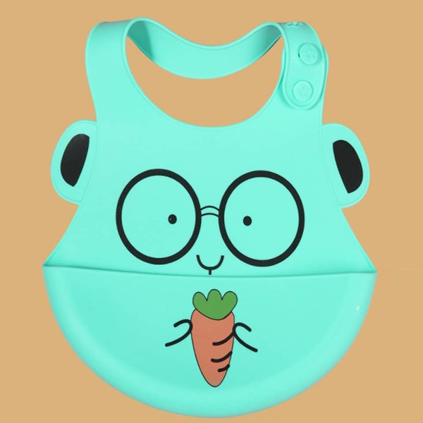 

Baby Cartoon Graphic Silicone Bib, Green