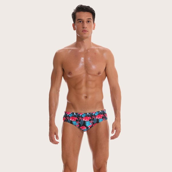

Men Tropical Leaf Swim Brief, Multicolor