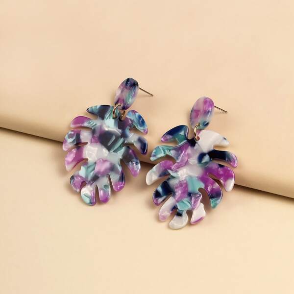

Leaf Drop Earrings, Multicolor