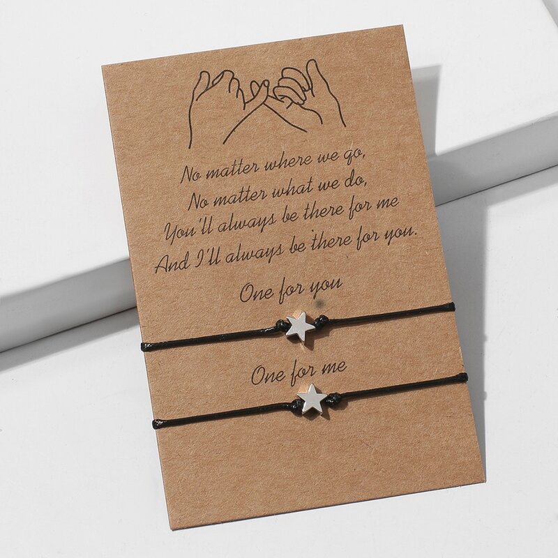 

2pcs Star Rope Bracelet, Black