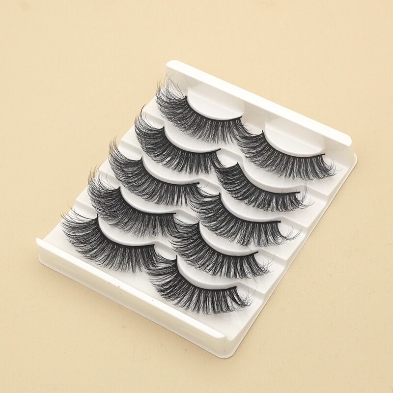 

5pairs Volume Curly Eyelashes & 1pc Brush, Black