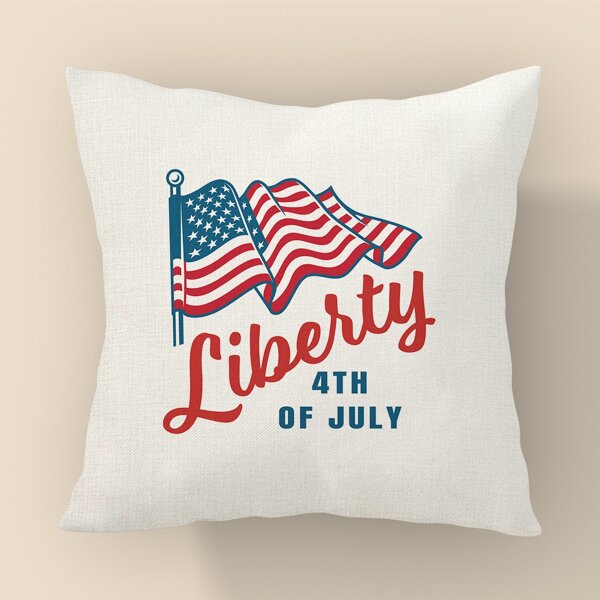 

Flag Print Independence Day Cushion Cover Without Filler, Multicolor