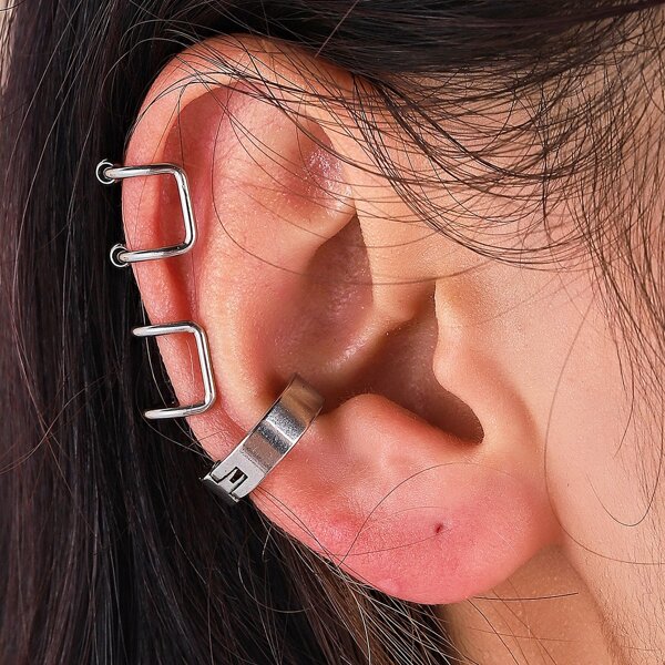 

3pcs Minimalist Ear Cuff, Silver