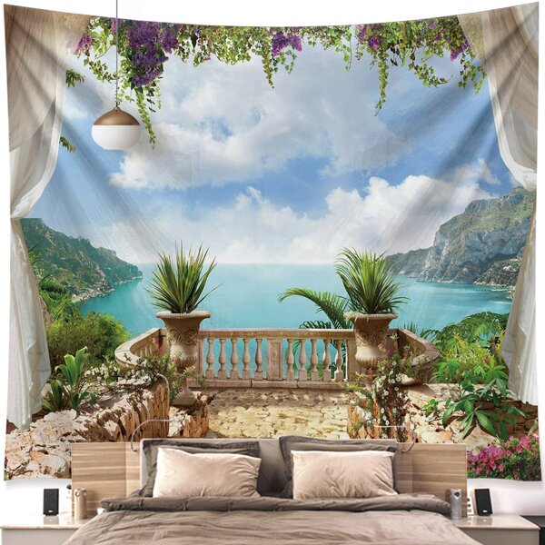 

Landscape Print Tapestry, Multicolor
