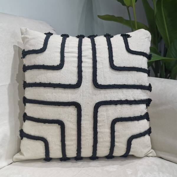 

Rope Decor Cushion Cover Without Filler, Beige