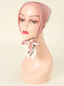 1pc Simple Floral Print 70*70cm Bandana, Multi-Functional For Women, Like Waistband, Bag Decor, Headband, Scarf And More Fashion Accessories - Pink - View 3