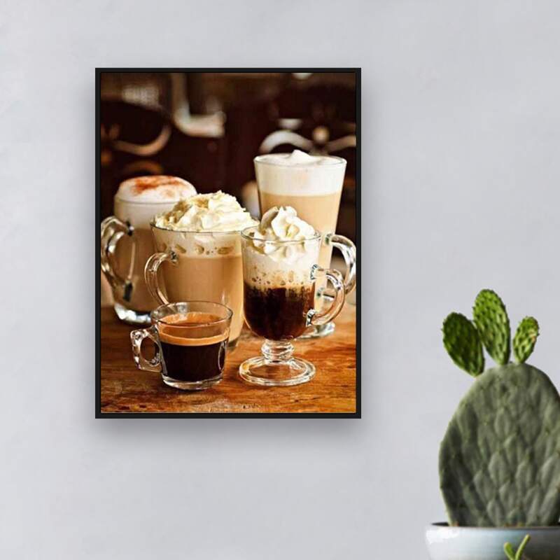 

Coffee Print Diamond Painting Without Frame, Multicolor