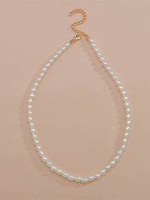Faux Pearl Beaded Necklace