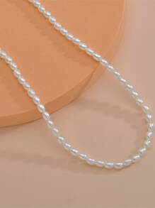 Faux Pearl Beaded Necklace