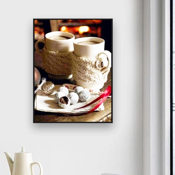 

Coffee Print Diamond Painting Without Frame, Multicolor