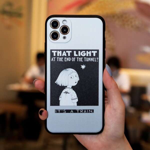 

Girl Print Phone Case, Black and white