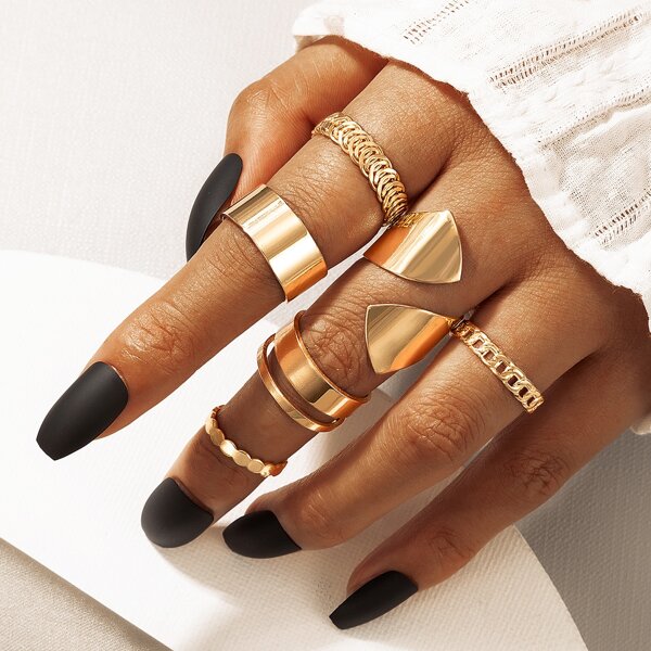 

6pcs Minimalist Ring, Gold