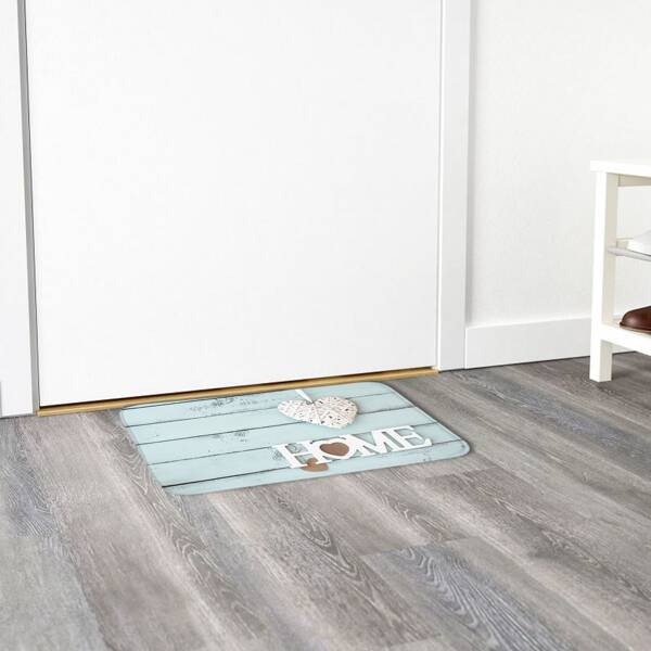 

Letter Graphic Floor Mat, Baby blue