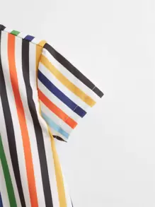 Toddler Boys Striped Button Up Shirt - Multicolor - View 3