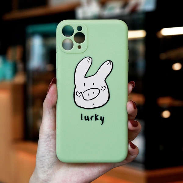 

Cartoon Pig Phone Case, Green